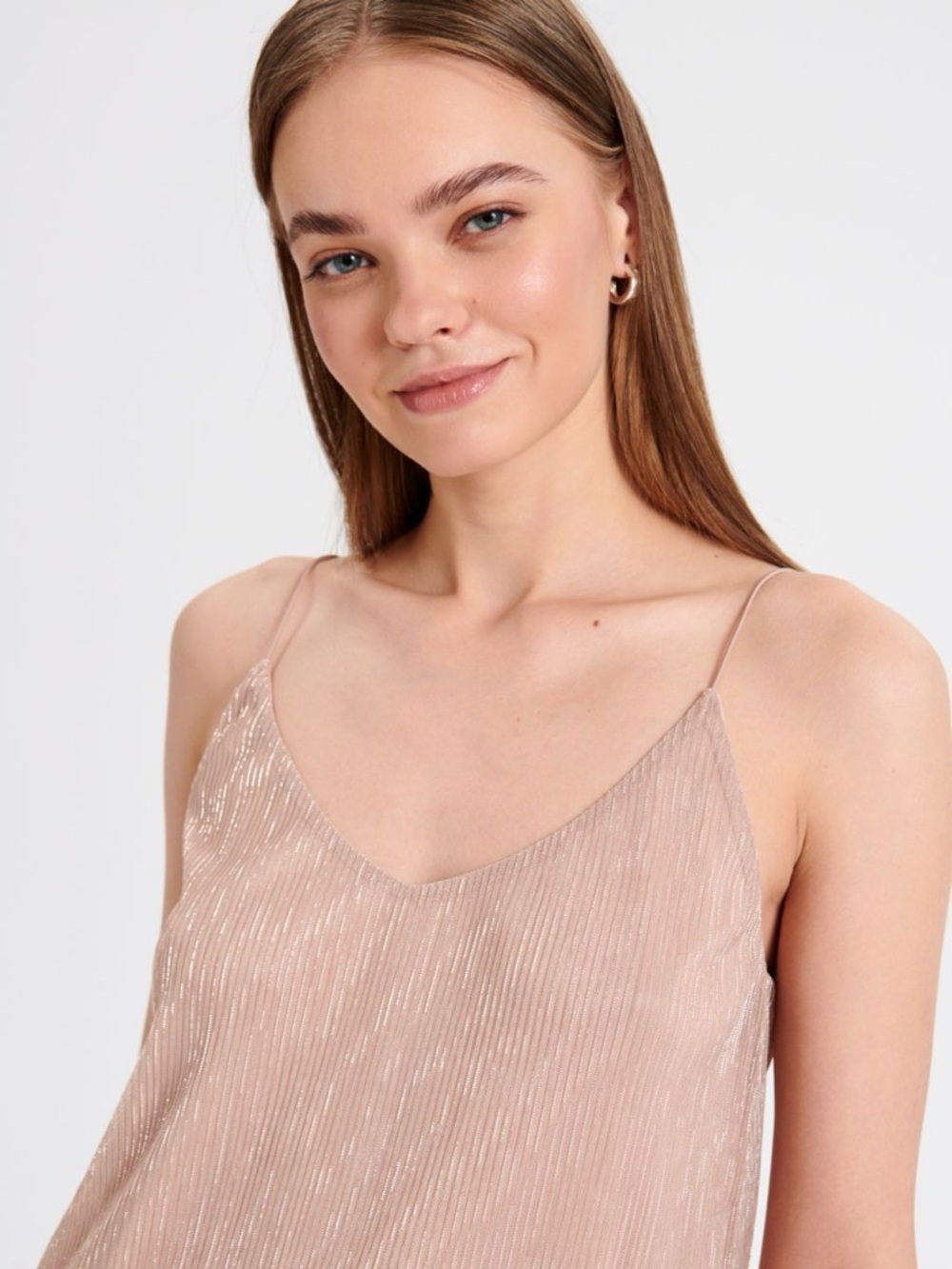 ⭐️ 5 for 20$! ⭐️ Pink Shimmery Plissé Tank Top by Express